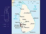 Thumbnail of Map of Sri Lanka showing location of rabies samples included in this study. Green, cluster A; red, cluster B.