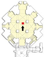 Thumbnail of Plan of the crypt of the Medici Chapel with the position of the tomb of Maria Salviati. (Archive of the Division of Paleopathology. University of Pisa.) 