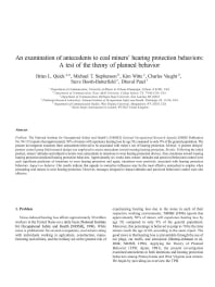 Image of publication An Examination of Antecedents to Coal Miners' Hearing Protection Behaviors: A Test of the Theory of Planned Behavior