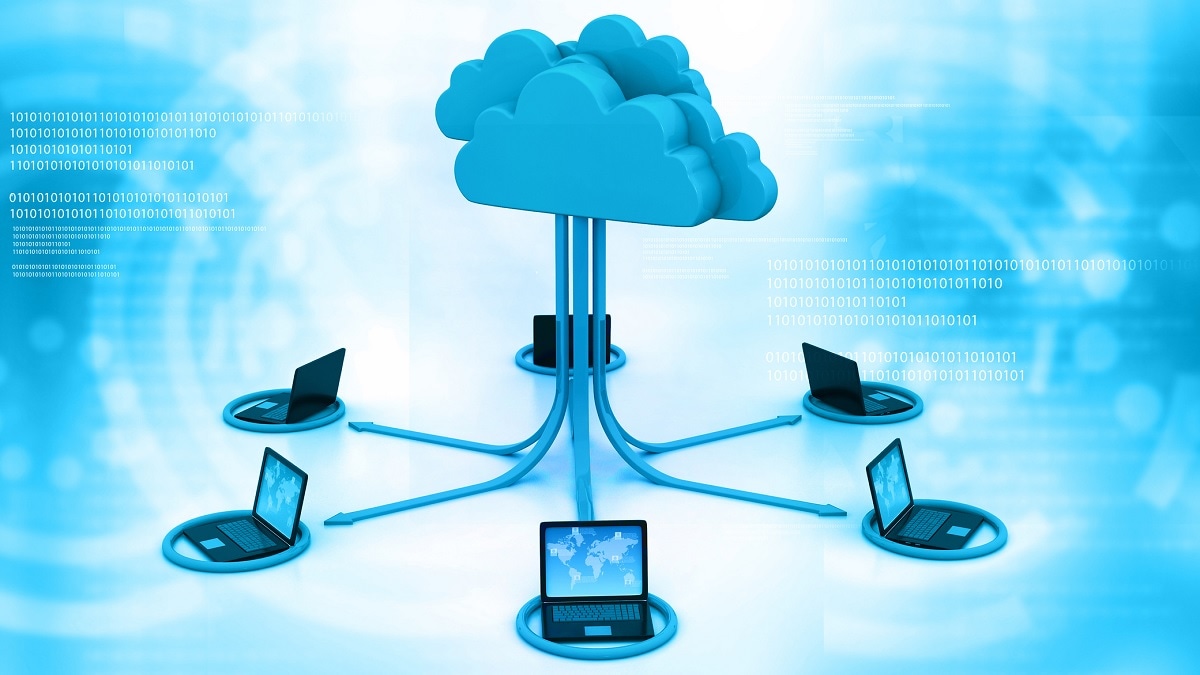 Cloud computing network illustration