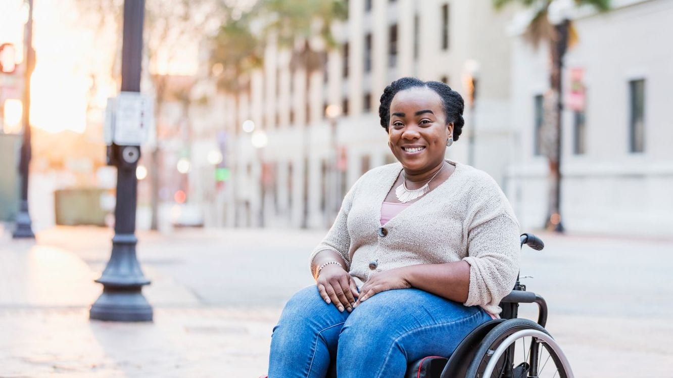 Young adult with spina bifida