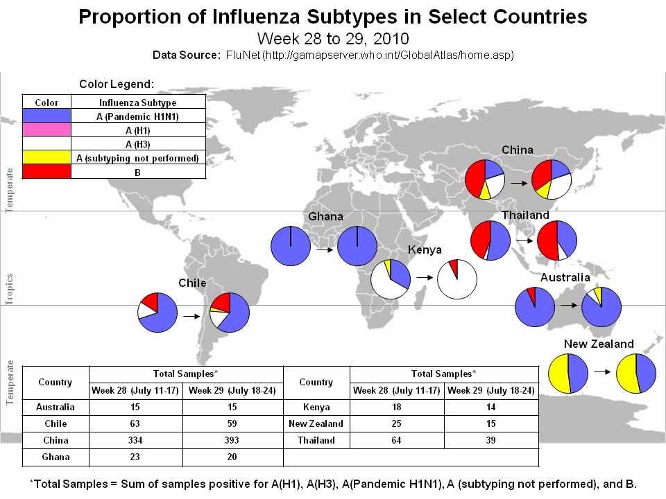 Map International Cocirculation of 2009 H1N1 and Seasonal Influenza