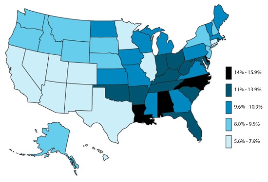 State-based Prevalence Data of ADHD Diagnosis (2007-2008)