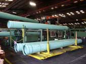 pipe storage rack and unitizing table