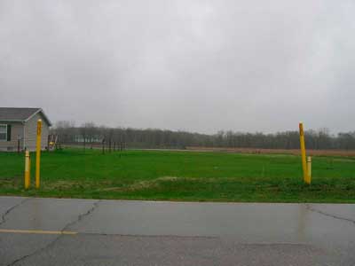 High visibility yellow markers on Road A
