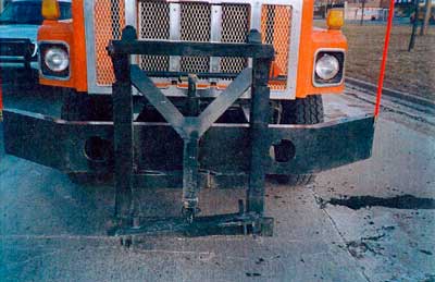 Front of backup vehicle