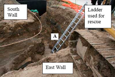 Decedent&rsquo;s location near north wall in trench