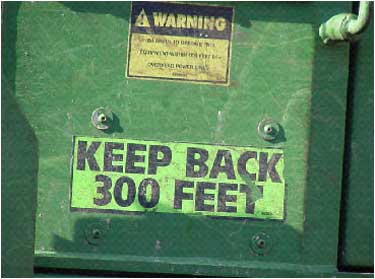Hazard warning on the feller buncer in this incident.