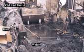 View of the burned out shop area