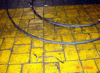 Wire rope cables.