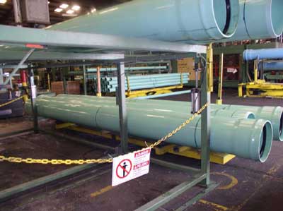 area under the pipe storage rack