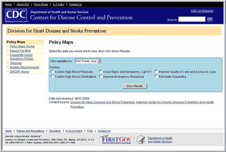 Screen capture of a web site
