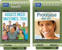 Sample Widgets: Everyday Health and Salud al dia.