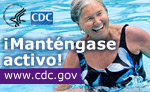 Afiche: Mant&eacute;ngase activo, visite www.cdc.gov