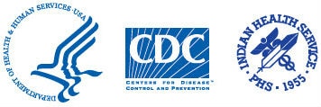 HHS, CDC, Indian Health Services logos