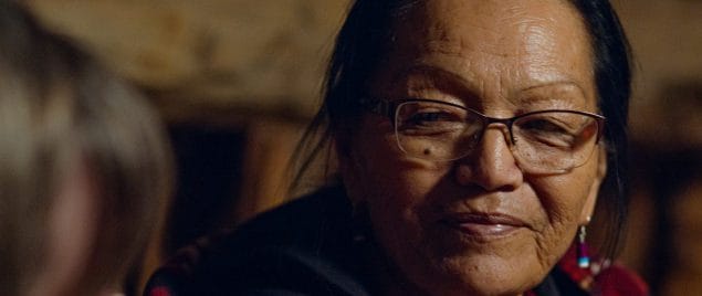 aging Native American woman smiling