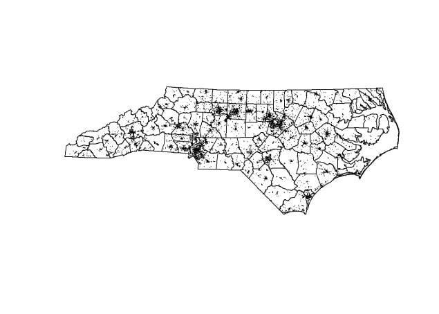 Population density in NC