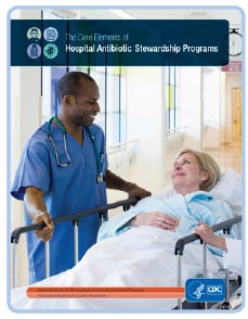 Graphic: Cover of The Core Elements of Hospital Antibiotic Stewardship Programs report produced by CDC.