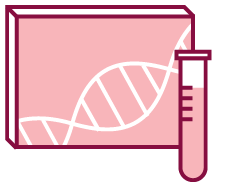 Image of a box with genetic information and a test tube.