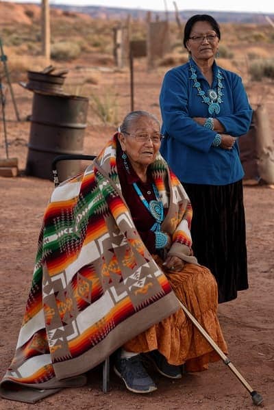Photo of two senior Native American women