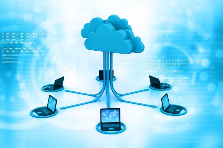 Cloud computing network illustration