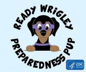 Ready Wrigley Preparedness Pup badge