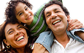 Happy family smiling