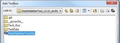 The Add Toolbox window with the Rate Stabilizer Tool highlighted.