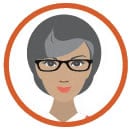 gray-haired woman with glasses clipart