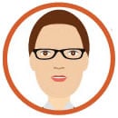 woman with short hair & glasses clipart