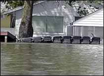 Photo of a flooded neighborhood.