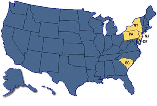 Map: Persons infected with the outbreak strain of <em>E. coli</em> O157:H7, by state of residence, as of December 14, 2006 (n=71)