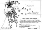 Thumbnail of Human infections and positive environmental results, Adams, Arapahoe, and Douglas Counties, Colorado, 2003.