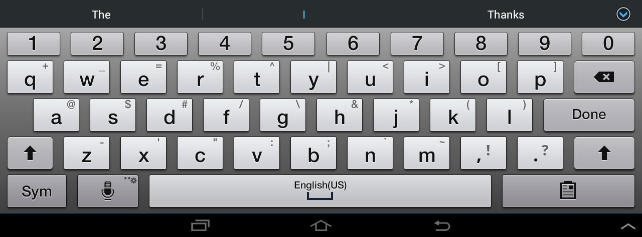 Screen shot of virtual keyboard to be used to enter text characters