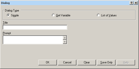 Dialog command dialog box