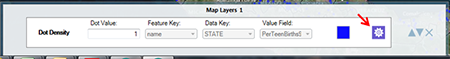 Dot Density Map Layers view and layer configuration icon