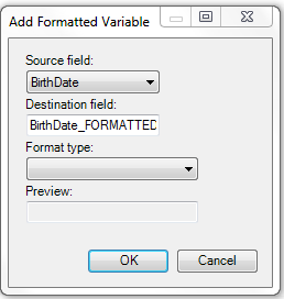 Add Formatted Variable dialog box