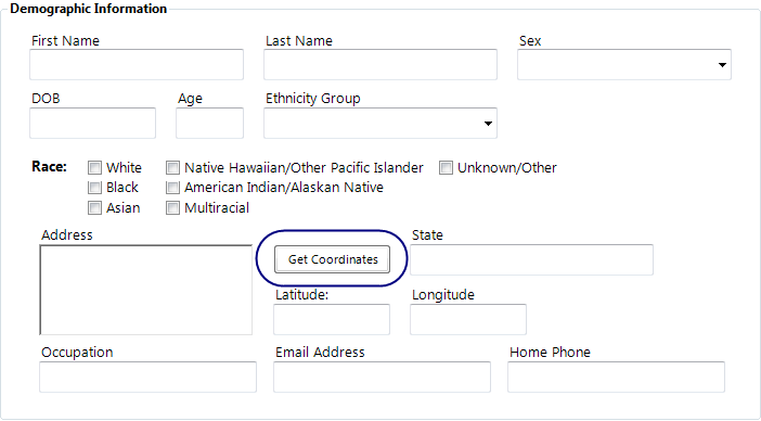 Image showing an example of a Command Button field in use.