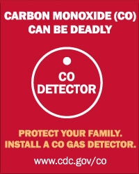 Graphic: Carbon Monoxide (CO) can be deadly. Protect your family. Install a CO gas detector.