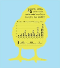 Graphic: Since the 1990s, 45 Salmonella outbreaks have been linked to live poultry.
