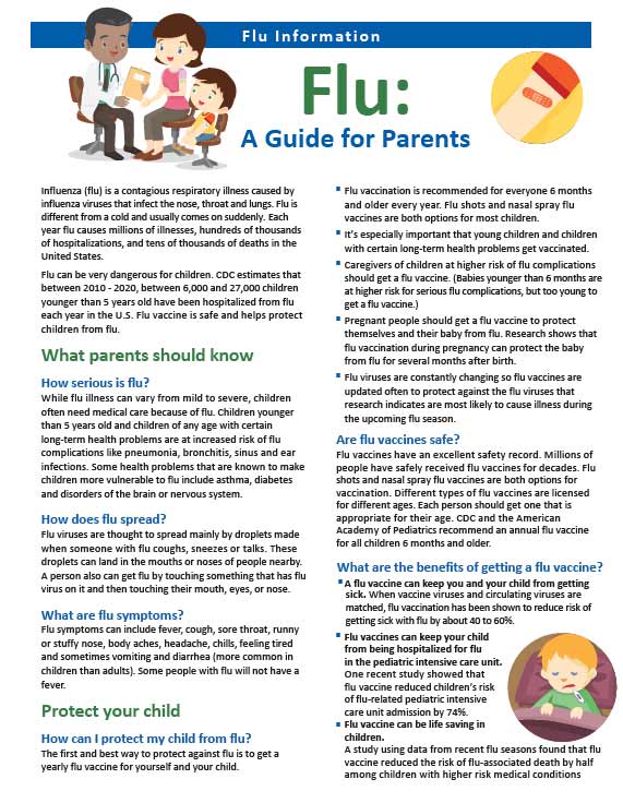Flu: A Guide for Parents pdf thumbnail