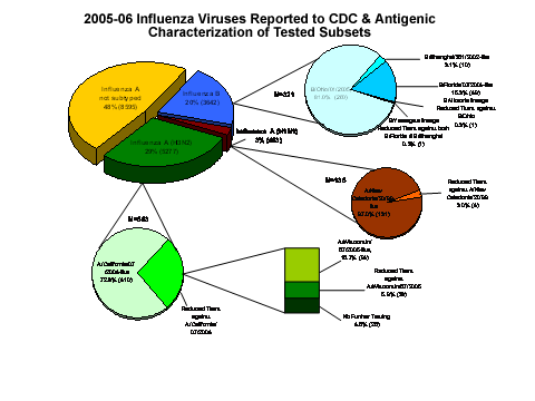 2005-06 Influenza Viruses Reported to CDC & Antigenic Characterization of Tested Subsets