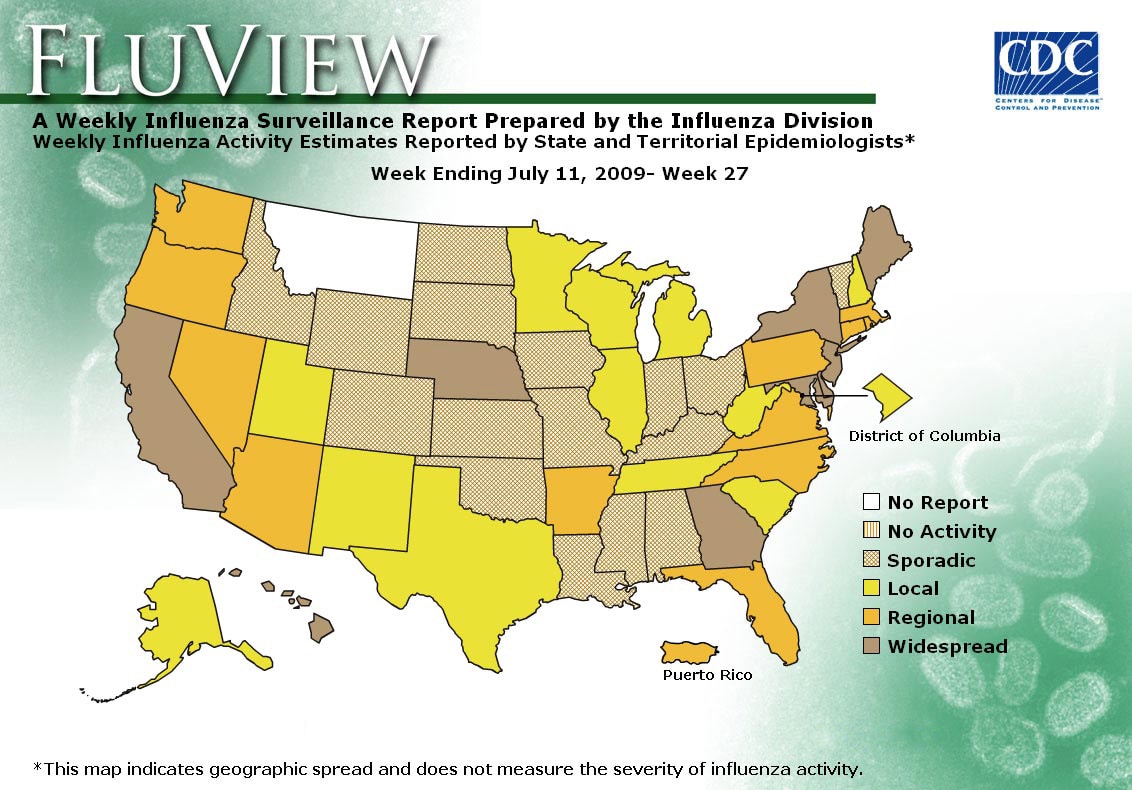 CDC - Influenza (Flu) | Weekly Report: Influenza Summary Update Week 27, 2008-2009 Season1132 x 790