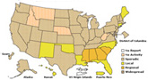 Map of flu activity in the U.S.