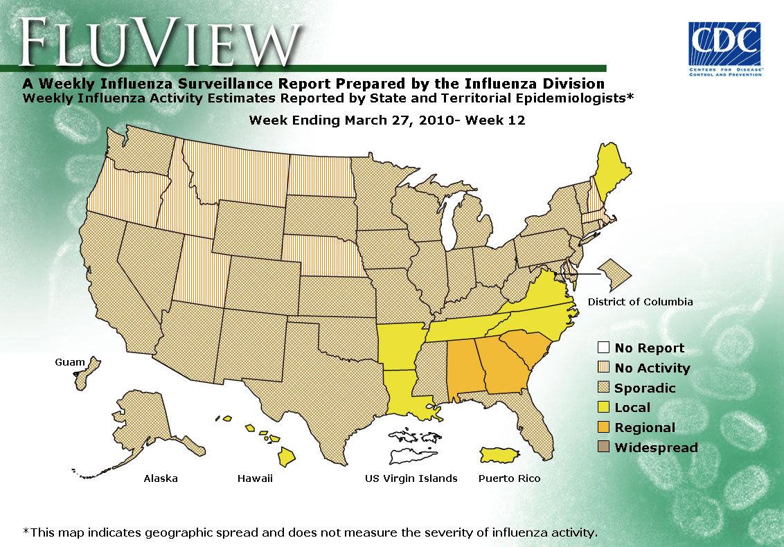 WEEK 12, 2009 FLU MAP NOT PRESENT ON SERVER