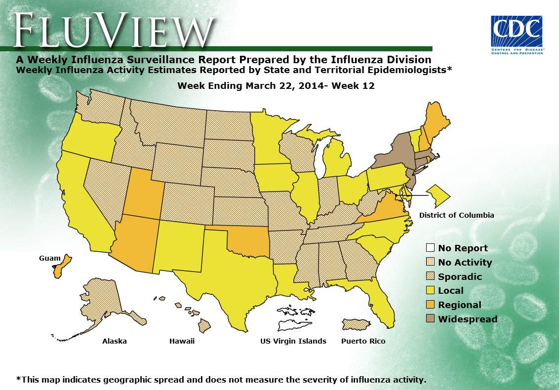 CDC Influenza (Flu) Weekly Report Influenza Activity Interactive Map