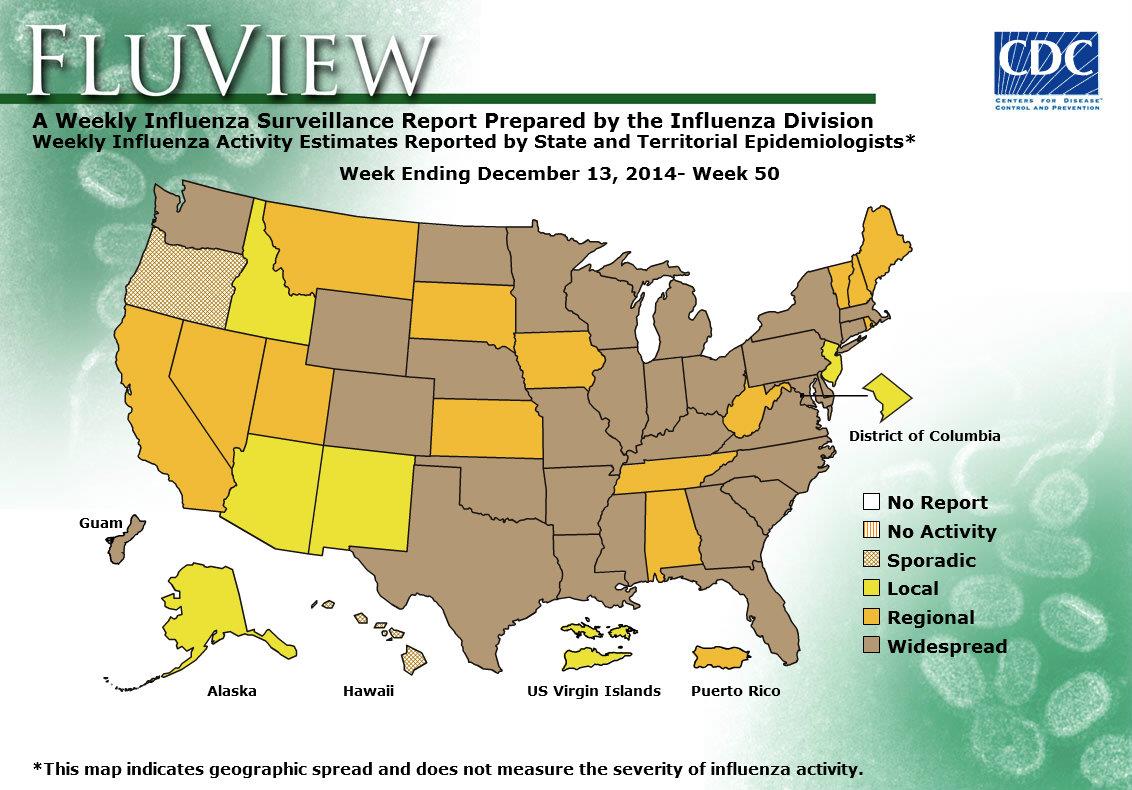 WEEK 50, 2014 FLU MAP NOT PRESENT ON SERVER