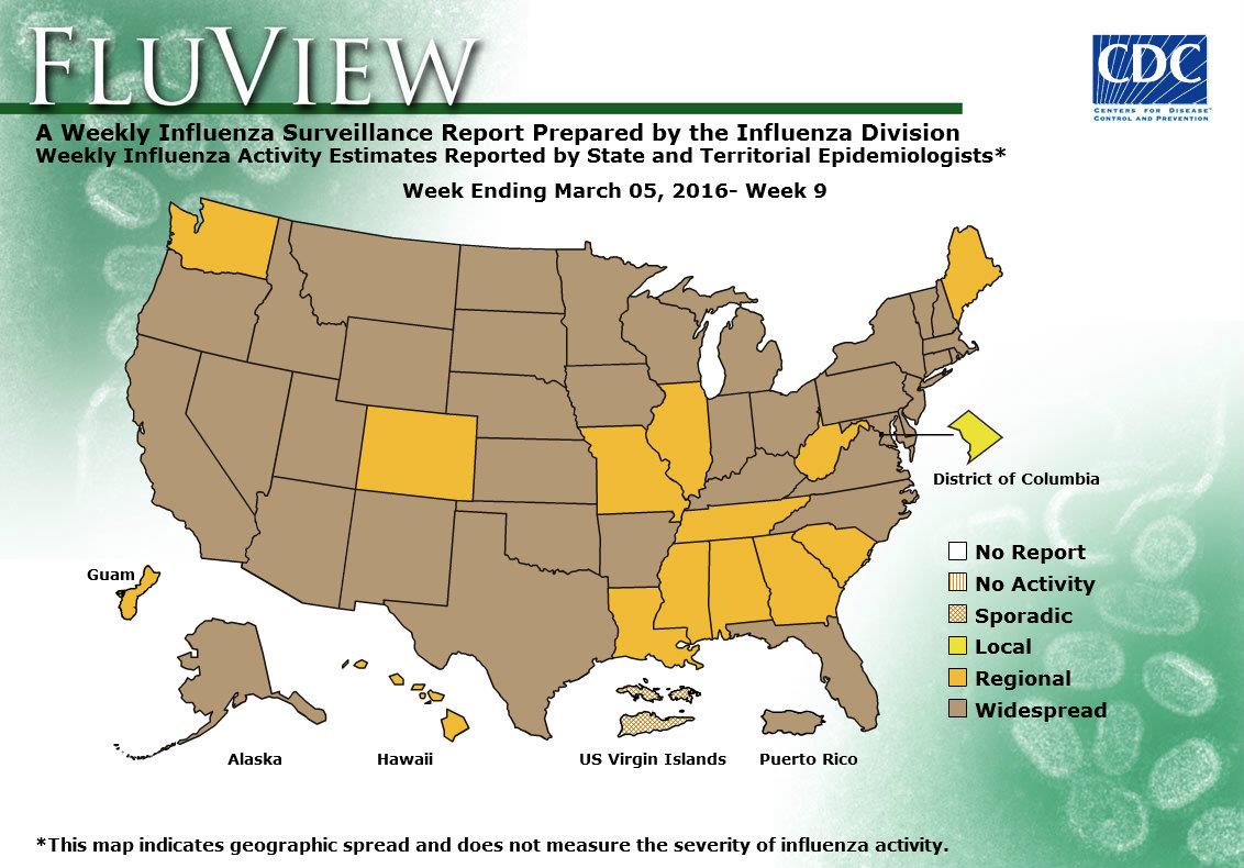 Weekly Flu Activity Map: Week 09