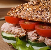 Tunafish and veggie sandwich