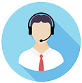 person with phone headset icon